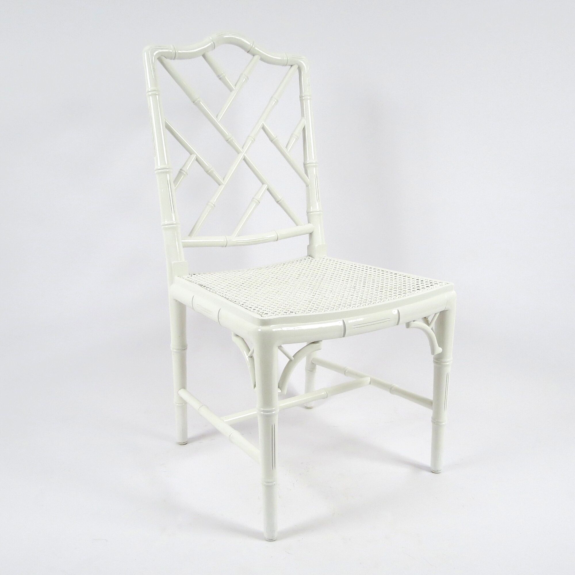 Set of 4 faux bamboo dining chairs, 1970s