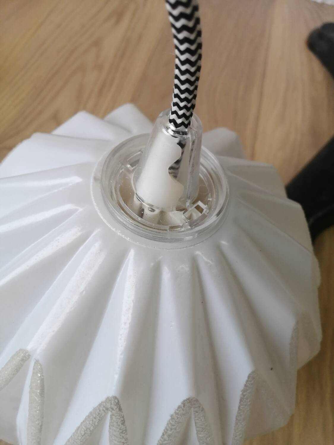 Vintage origami glass globe pendant light