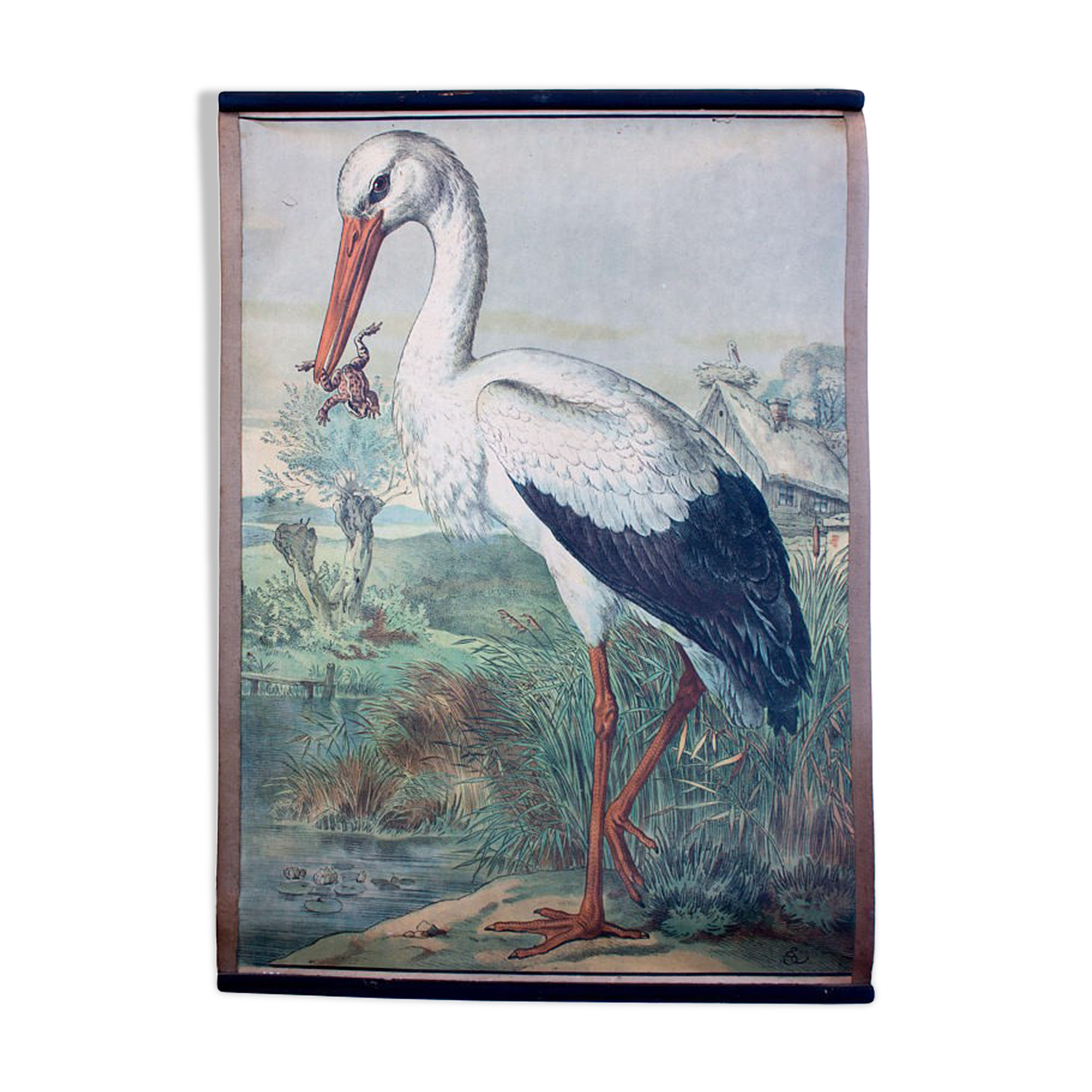 Poster "Stork" lithograph Karl Jansky Böhmen 1897