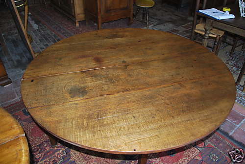 Table 1/2 lune en chêne / 130 cms de diamètre
