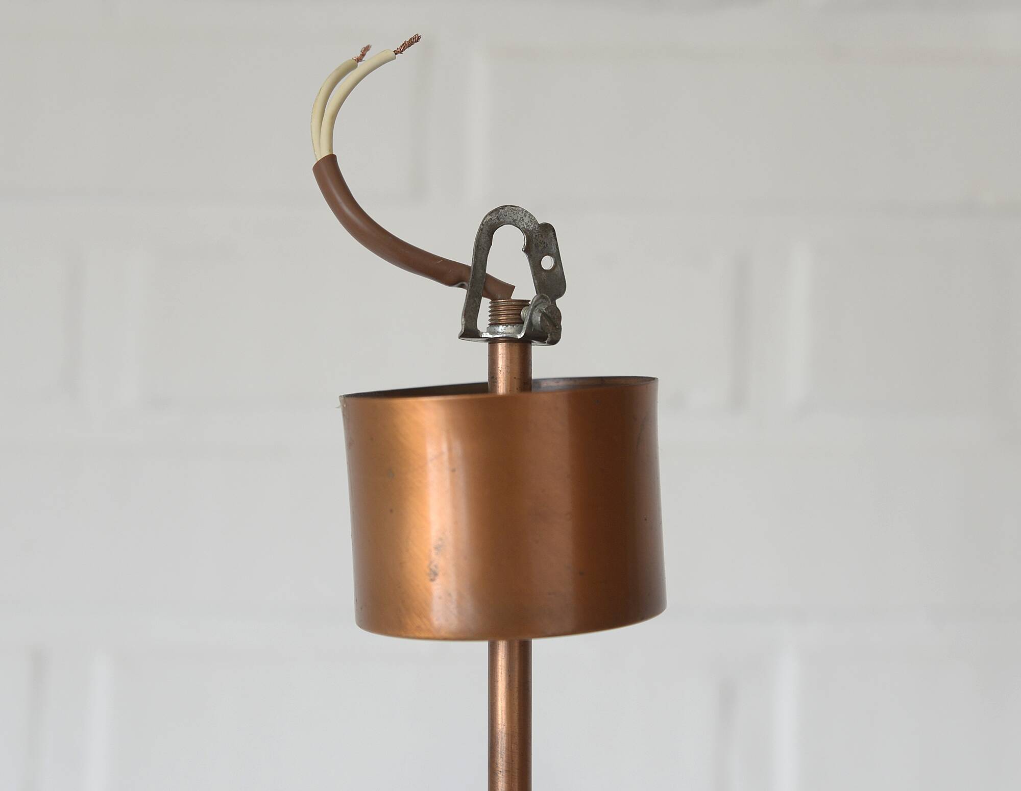 X Large vintage copper chandelier 1980's brutalist hanging light MCM