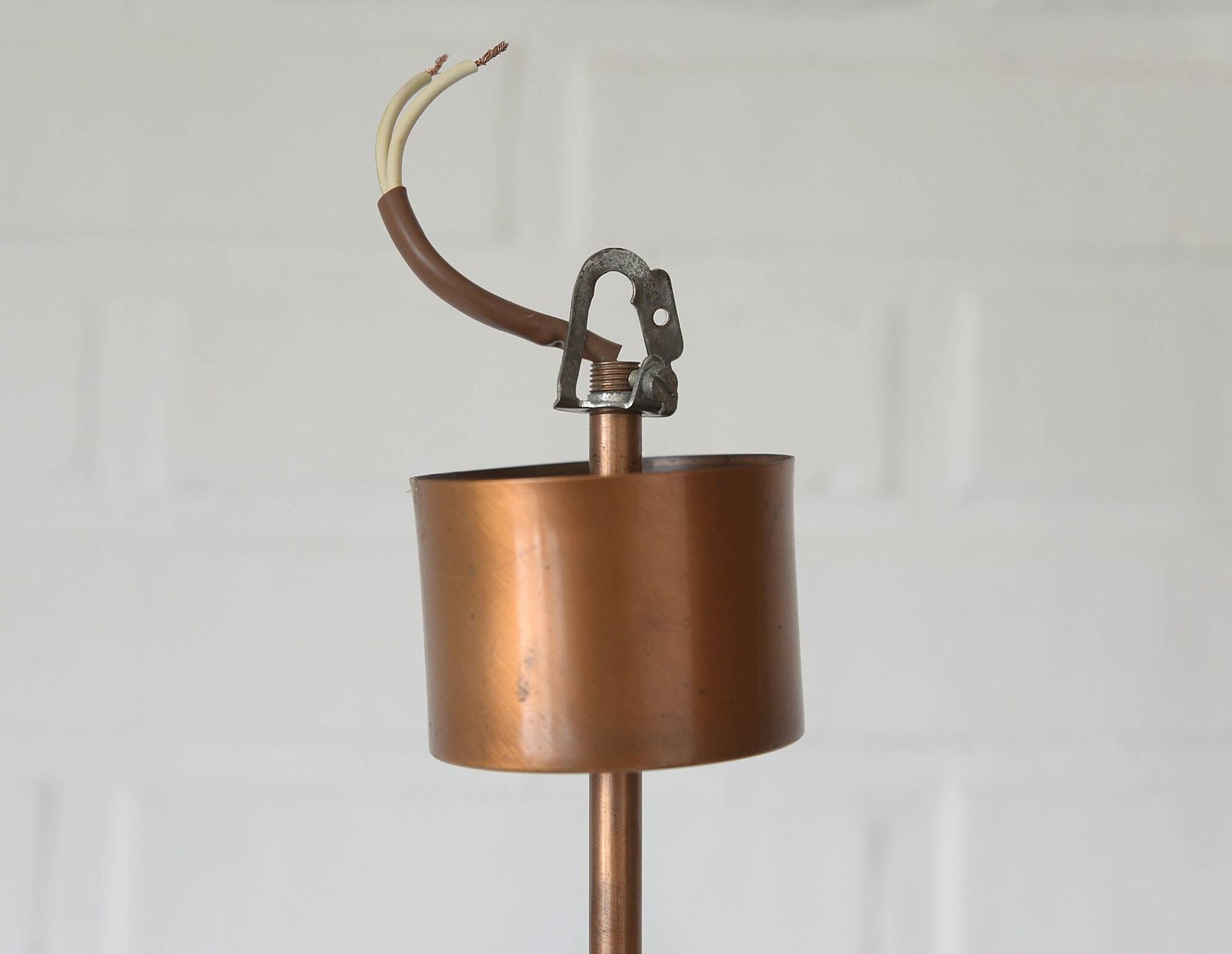 X Large vintage copper chandelier 1980's brutalist hanging light MCM