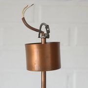X Large vintage copper chandelier 1980's brutalist hanging light MCM