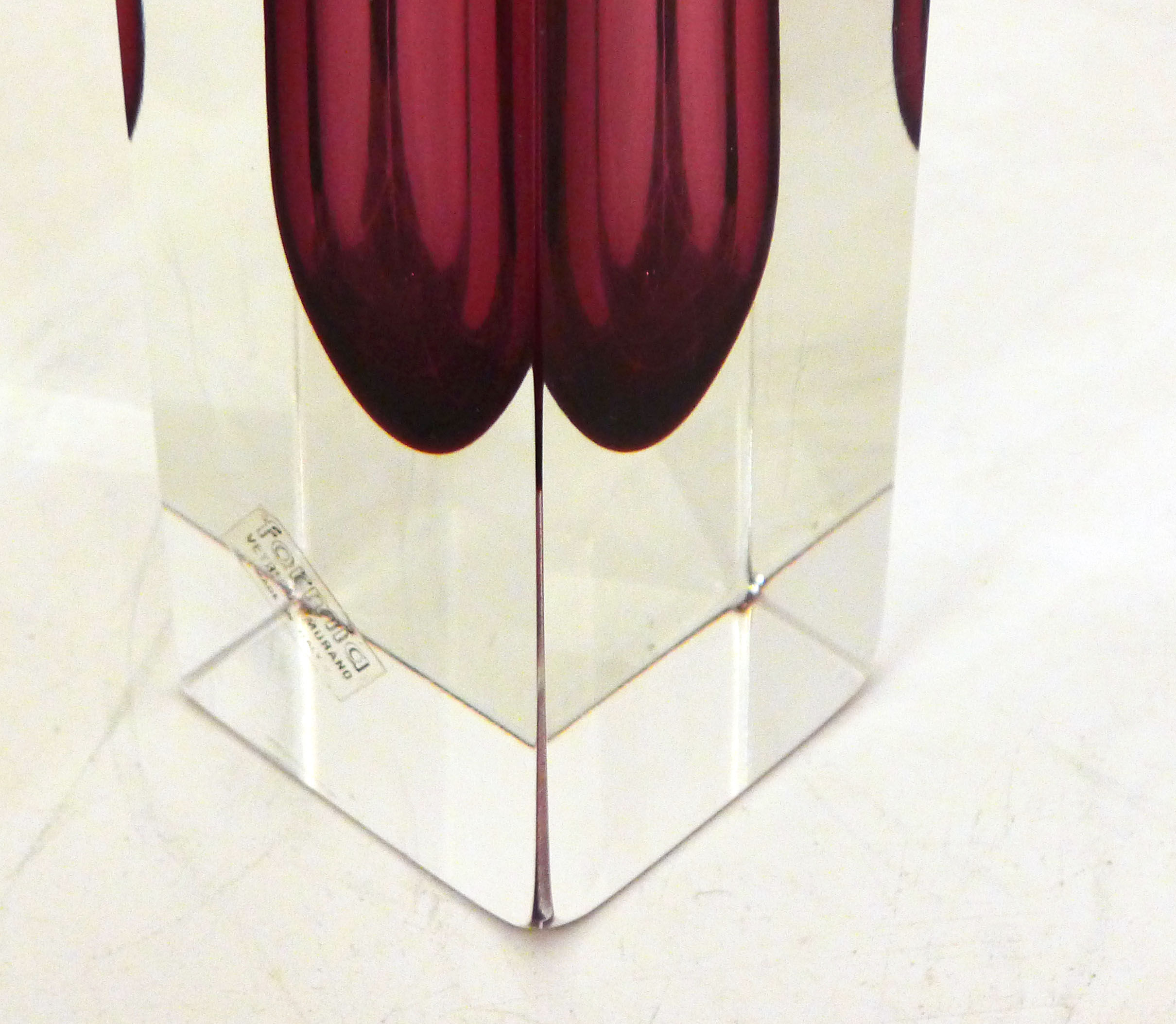 Large sommerso vase, Murano glass