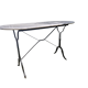 Oval bistro table white marble and wrought iron