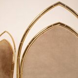 Chaises en daim et laiton 1970 Manufacture italienne