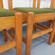 Set of 4 vintage chairs in pine and khaki green bouclette fabric from the 70s