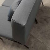 Airborne double bench seat restored foam and new fabrics + 2 matching cushions