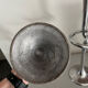 Pair of large kare design cast aluminum candlesticks
