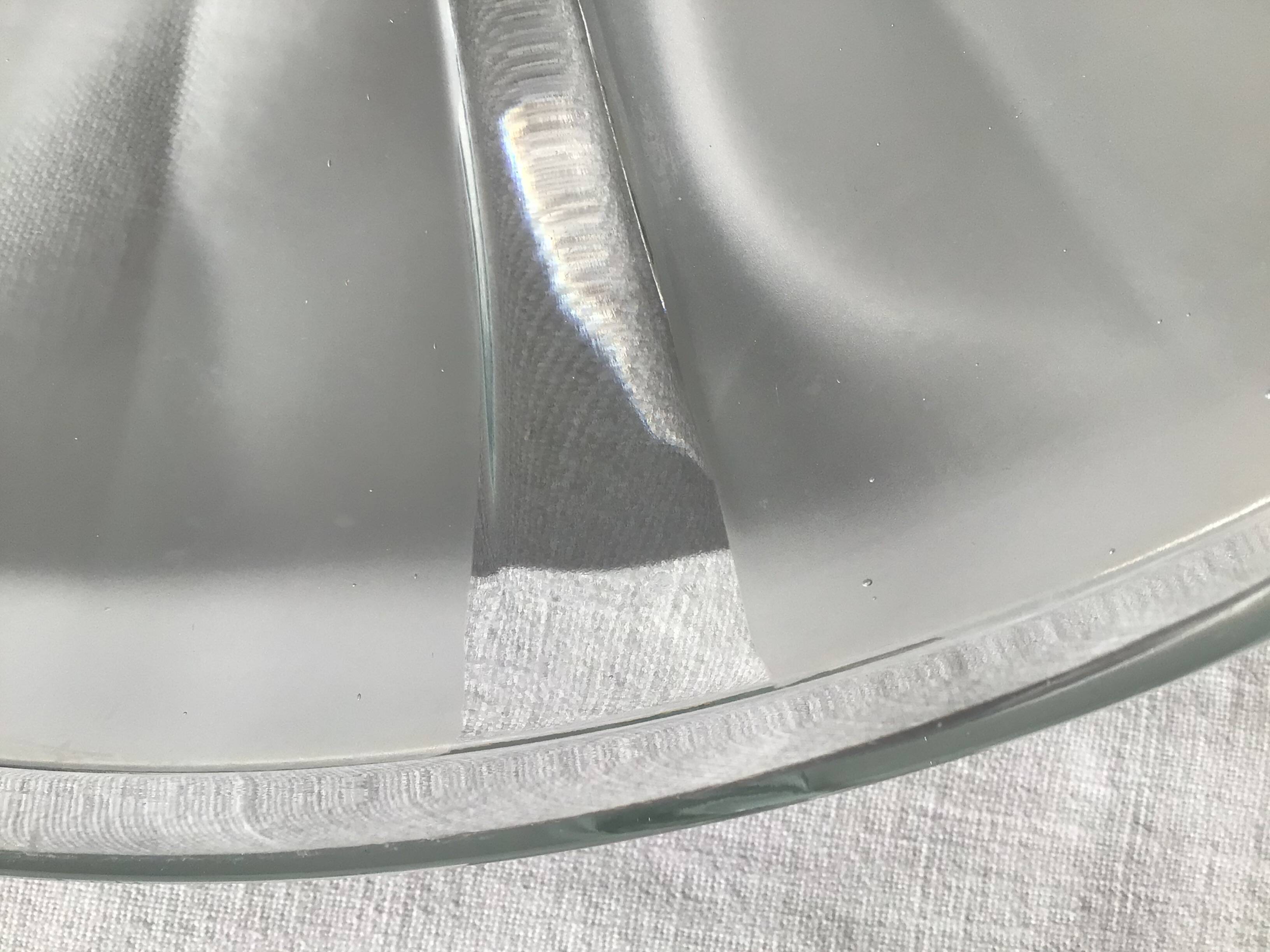 Art Deco glass cup with sandblasted flowers