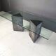 Vintage brutalist glass and marble dining table, 1970s