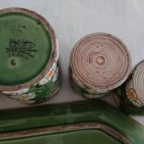 6-piece smoking service of enamelled earthenware