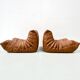 Togo lounge chairs in cognac cow leather attributed to Michel Ducaroy for Ligne Roset, set of 2