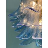 Contemporary blue “selle” murano glass chandelier