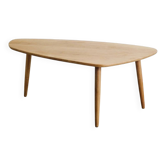 Danish Mid Century Free Form Shaped Oak Table, 1960s