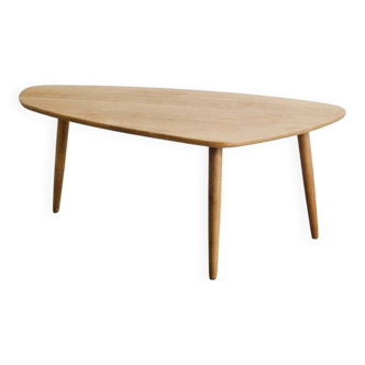 Danish Mid Century Free Form Shaped Oak Table, 1960s