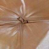 Seventies original leather cushion fiberglass lounge chair