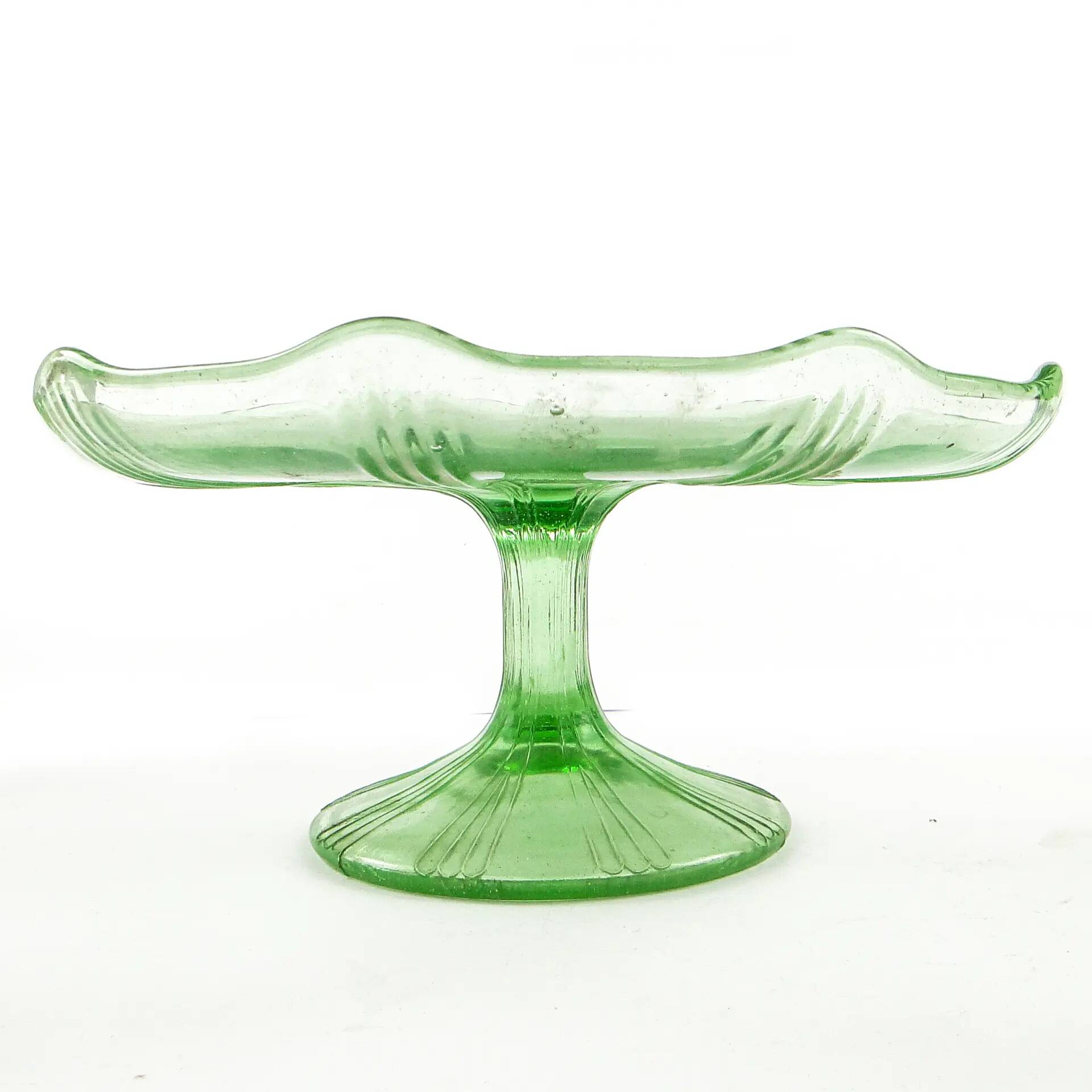 Art Deco cake stand, glass, Ząbkowice, Poland, 1970s