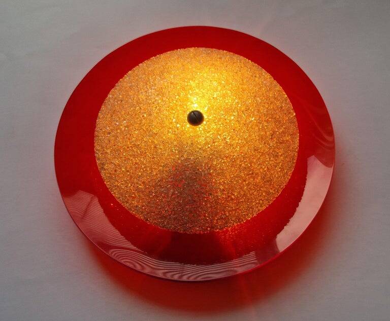 Paire de lampes murales ou de plafond rouges rares du milieu du siècle, Allemagne, années 1970.