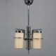 Restored Bauhaus/Art Deco chrome & glass chandelier, Czechoslovakia, 1930s