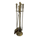 Brass fireplace servant and its 4 accessories