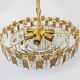 Chandelier in gilded brass and crystal - Palwa - Germany, 1960s