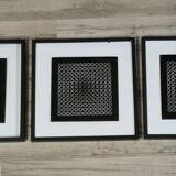 Optical Art Triptych - Victor Vasarely Style - Frames 40x40cm
