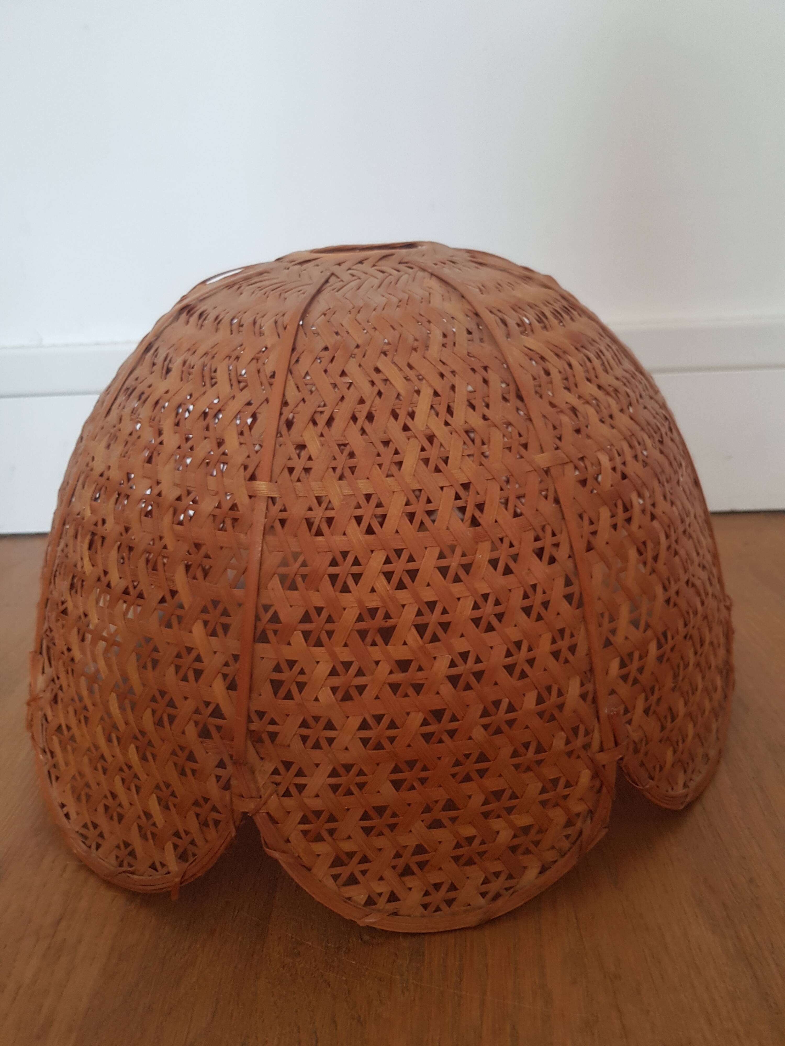 Abat-jour de suspension en rotin