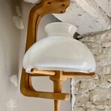 Oak ceiling lamp Guillerme & Chambron 1950