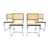 Ensemble de quatre chaises italiennes modernes Marcel Breuer B32 Cesca du milieu du siècle, années 70