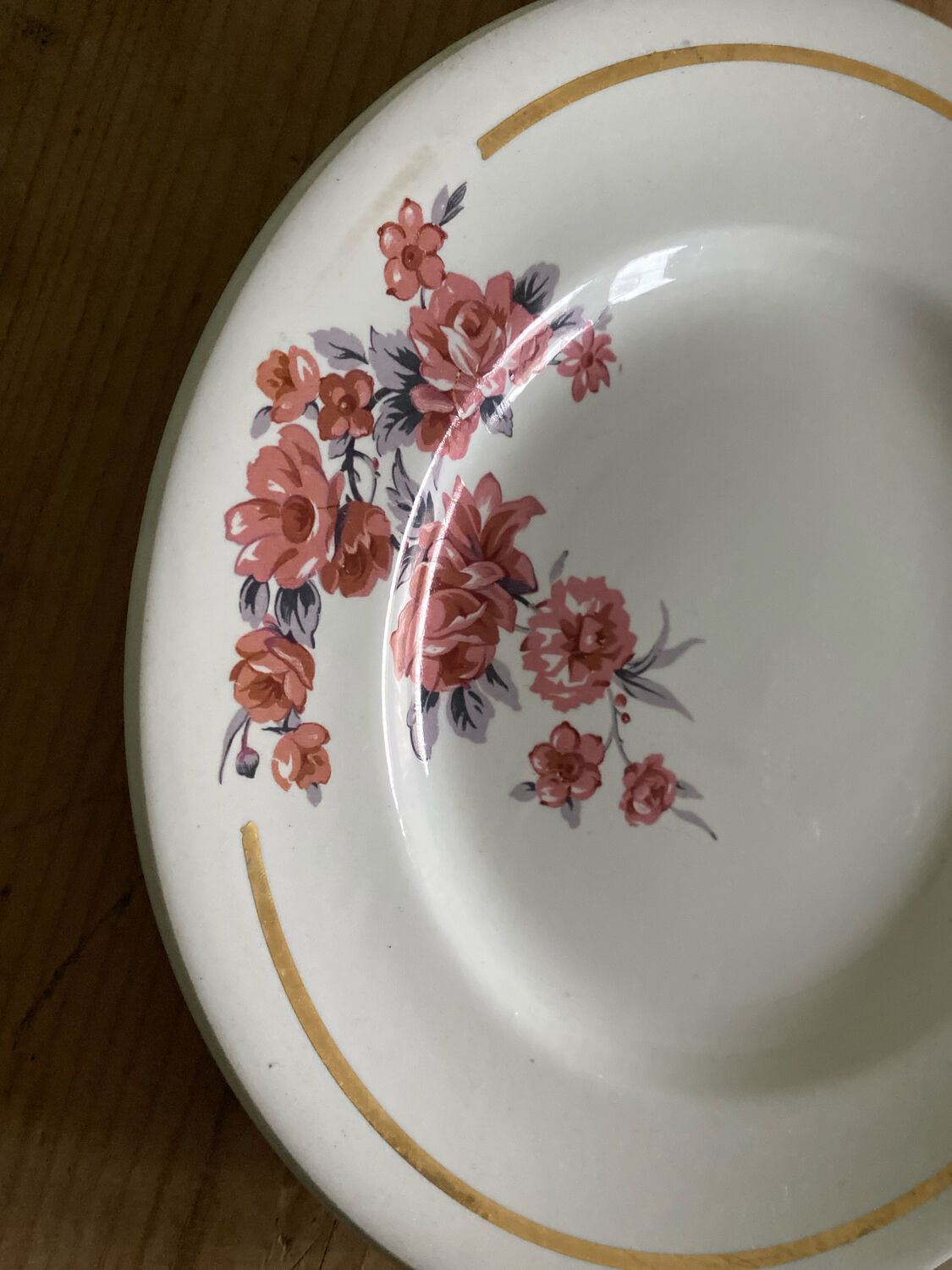 Set of 6 old flat plates Salins