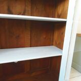 Display case, old shallow sideboard re-enchanted in cloud gray.