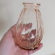Set of 6 bulb or hyacinth vases in pink molded glass