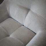 Pair of armchairs "space age". Beige corduroy velvet. France, circa 1970