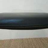 Set of 4 chairs black vintage chrome and leatherette