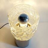 Vintage glass and stainless steel lamp