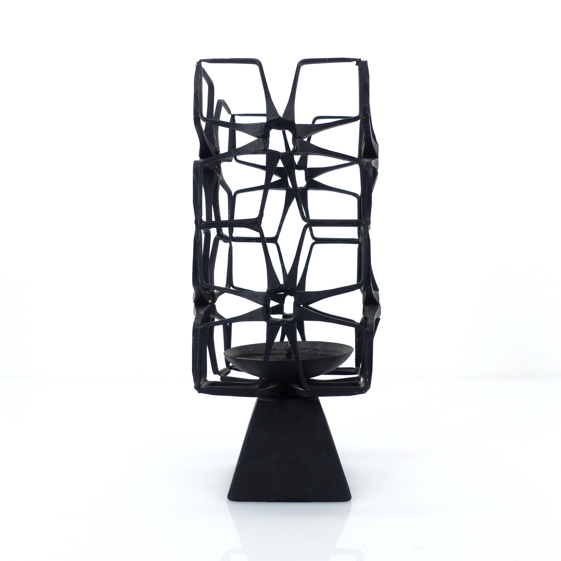 Brutalist wrought iron candlestick, Bruce Weir, Scotland, circa 1960