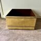 Plant box, storage box on casters in gold metal