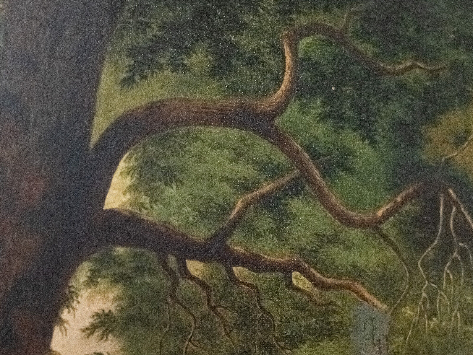 Oil on canvas undergrowth scene early twentieth century