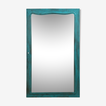 Miroir vintage verre biseauté bleu