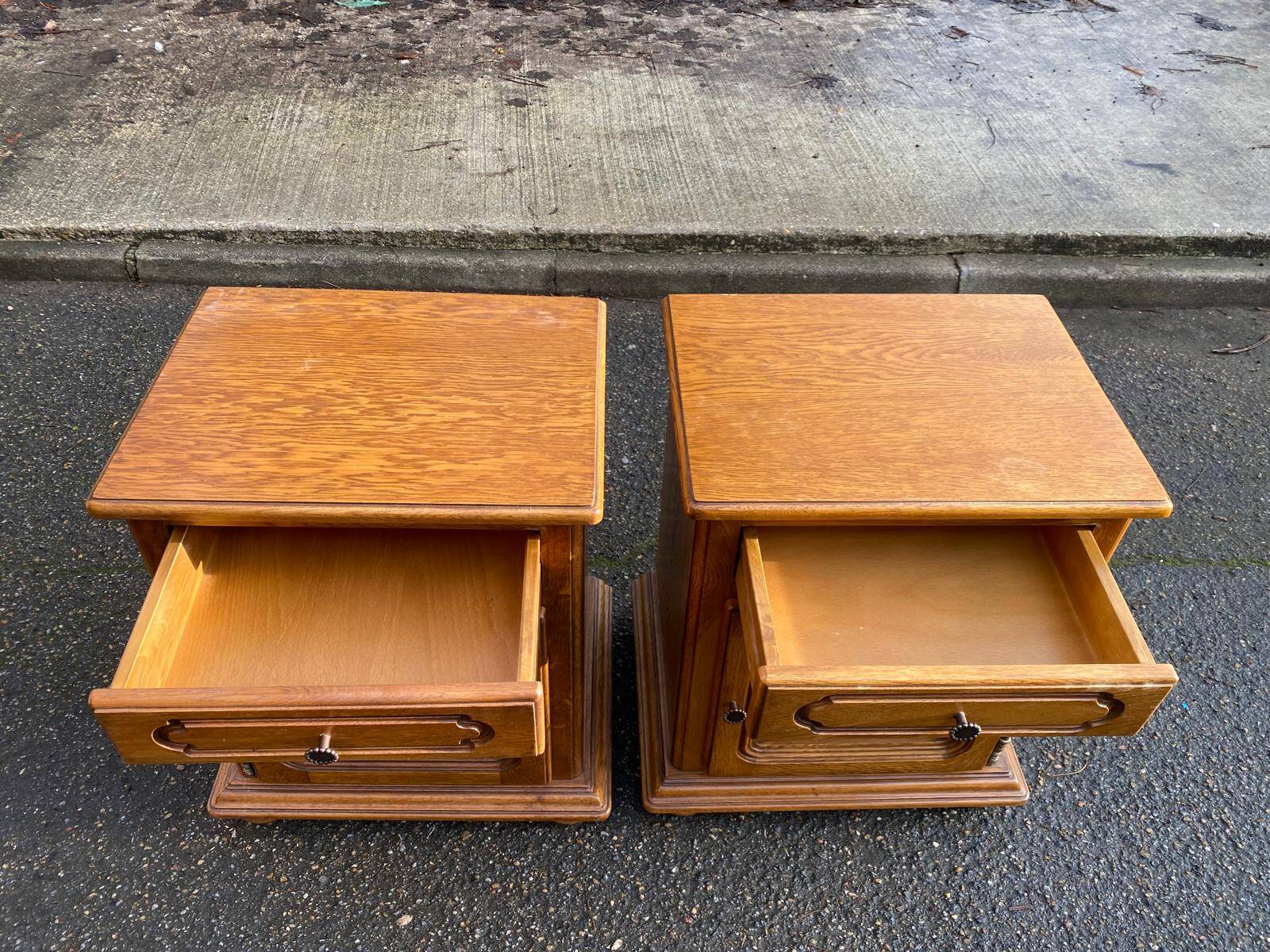 2 Louis XIV bedside tables made of wood from the 20th century.