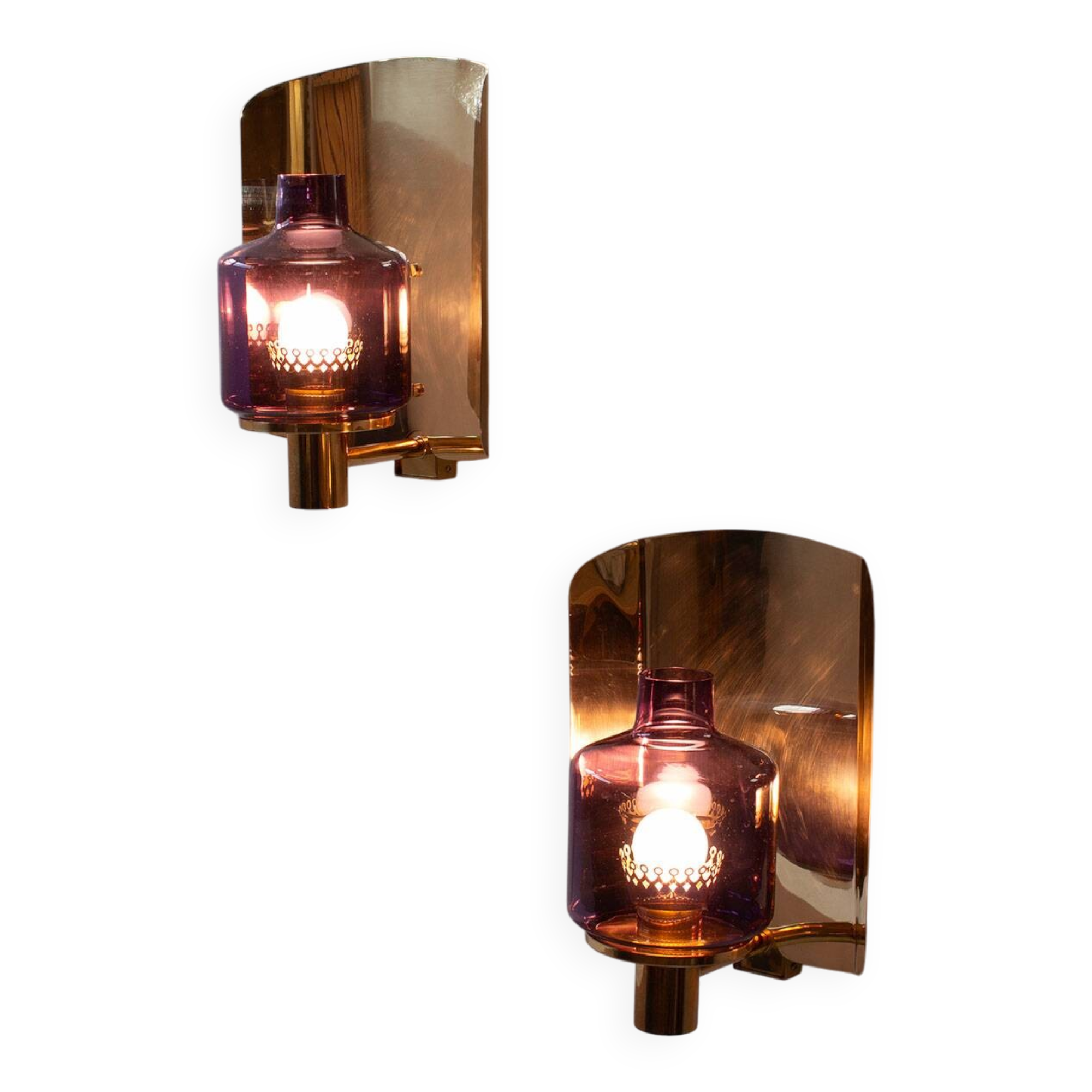 Pair of sconces wall lamp by Hans-Agne Jakobsson model V-222, Sweden
