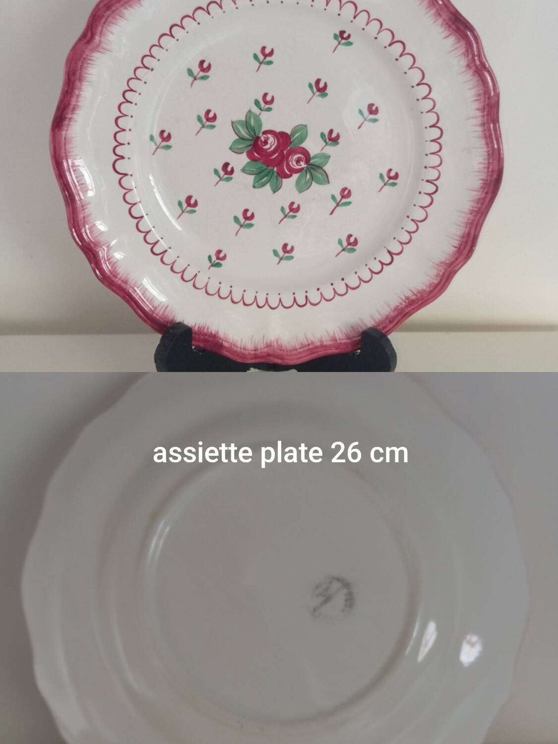 Trio of Longchamp plates/dishes 1930/40, country flowers