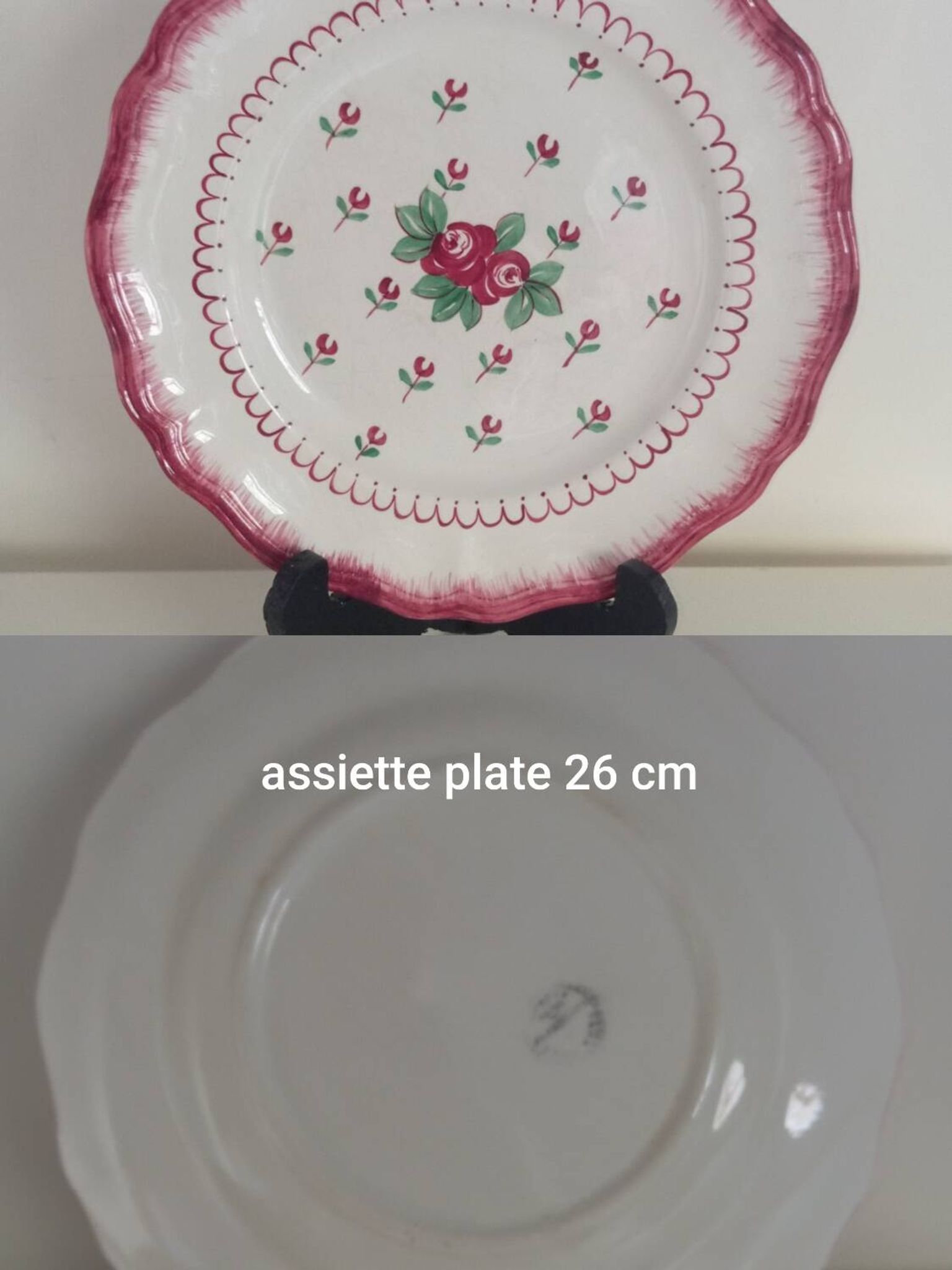 Trio of Longchamp plates/dishes 1930/40, country flowers