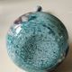 Ball vase soliflore with a long chimney neck. In speckled glass in the Murano style.