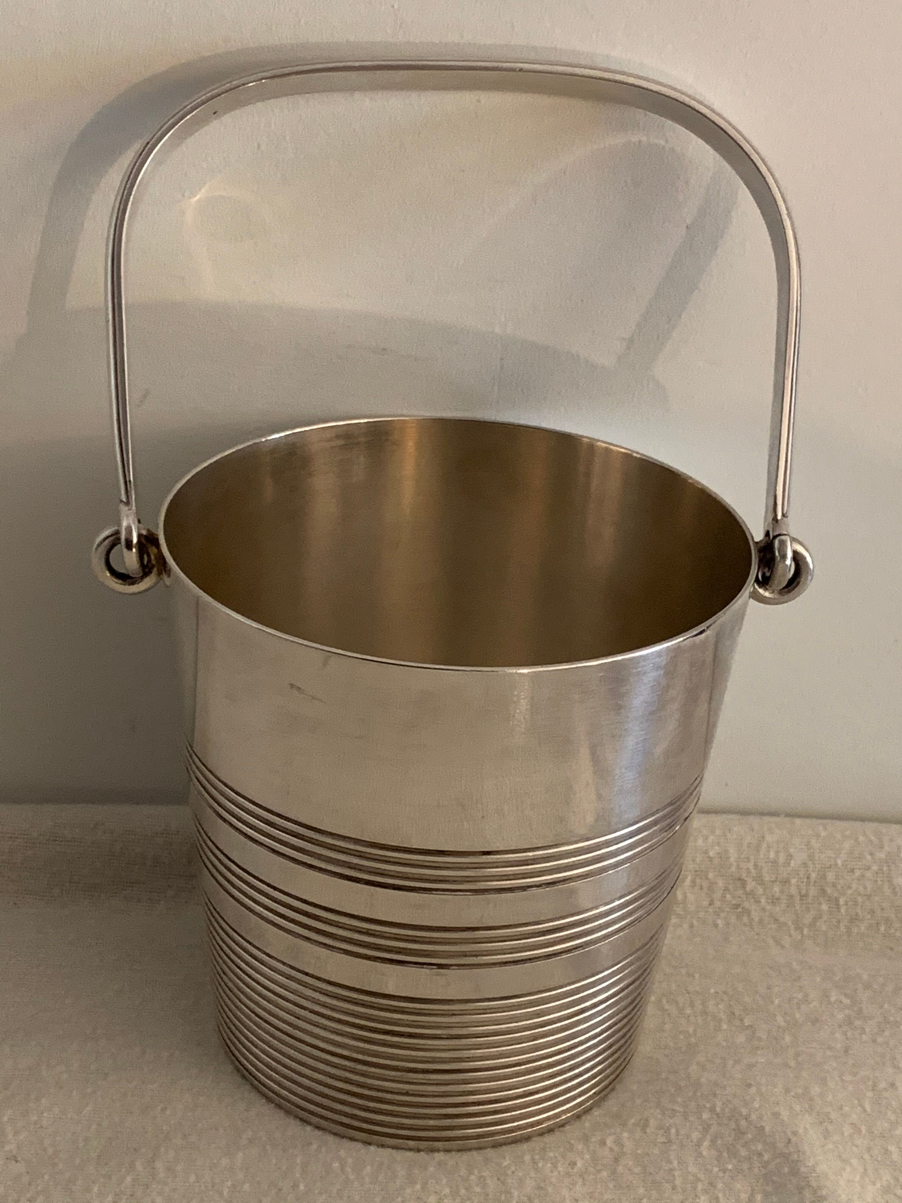 Silver metal Ercuis ice bucket