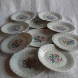 Lot of 10 dessert plates, hard porcelain (Larchevéque)