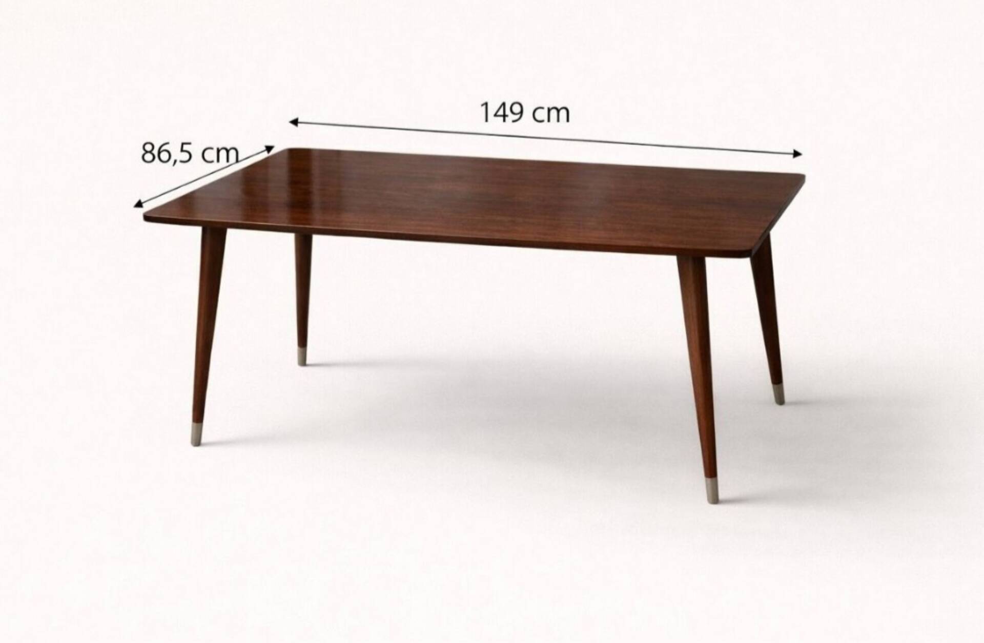 Extendable formica table from the 1960s with a Scandinavian rosewood effect.