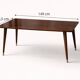 Extendable formica table from the 1960s with a Scandinavian rosewood effect.