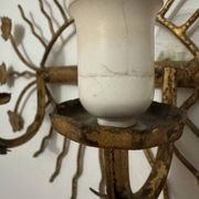 Applique soleil feuillage dorée années 60